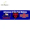 130GSM 150D Material NCAA Arkansas State Red Wolves Flag de impressão de dupla face 1,5*5ft (45cm*150cm) Warp malha banner decoração voando home Garden Flagg Flagggg Flagggg