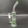 10,6 "Grönt glas vattenrör Bong Hookah pipes Bongs Tobacco Rökning 18mm skål