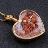 Pendant Necklaces 12Pcs/Lot Natural Stone Mixed Clrs Red Jasper Agates Gravel Polishing Crystal Tourmaline Heart Drift Bottle Lucky Love Pen