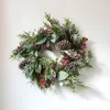 Декоративные цветы венки роскошные искусственные рождественские сосновые конусы венок круглая винограда гирлянда дверь висячи