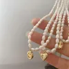 Ketten Mode Zarte Elegante Perle Herz Anhänger Choker Halskette Für Frauen Mädchen Metall Pendent JewelryChains