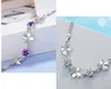 Bracelets de charme Moda Mulher Silver 925 para Lady Birthday Gift Top Quality Clear Crystal Flower Clover Jóias de jóias brilhantes Kent22