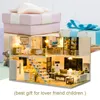 Cutebee bricolage maison de poupée Kit appartement Loft en bois maisons de poupée miniatures avec meubles LED lumières pour enfants cadeau d'anniversaire 2207208620432