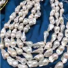 Prawdziwa drobna biżuteria perłowa Ogromna naturalna 15-22 mm Australian South Sea Białe Perły Naszyjnik 18-calowy 14k326p