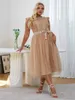 Plus Size Dresses Simplee Sleeveless Lace Tulle Wedding Dress Women Party Ruffle Mesh Long Robe Elegant Belt 4XL Even Vestido 2022Plus