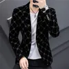 Erkekler Mens Blazers Erkekler İçin İnce Fit Takımları İş Resmi Ceket Erkek Düğün Takım Ceketler Erkek Moda Kadife Erkekler Blazer Ceket 220527