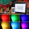 RGB LED Flood Light 20 W 30W 50W 100 W Kolorowa reflektor na zewnątrz światła reflektora IP66 Lampa ścienna z zdalnym sterowaniem