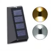 Led Solar Washer Wall Lamp Fence Lights IP65 Waterproof Outdoor Garden 7 Color Exterior Patio Stair Decoration Lights