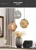 Pendellampor geometriska gyllene ihåliga ljus moderna mångfacetterade sfäriska art deco lamp sovrum vardagsrum matsalen