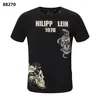 PP Fashion Men's Designer slim fit Casual rhinestone Short Sleeve Round Neck shirt tee Skulls Print Tops Streetwear collar Polos M-xxxL B881271