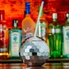 600ML Unique Disco Ball Coupes Flash Cocktail Coupe Discothèque Bar Fête Lampe De Poche Paille Verre À Vin Boire Sirop Bouteille De Thé PAR MER RRB15431