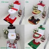 Hot Santa Claus Rug Seat Bathroom Set Merry Christmas Decoration Santa Toilet Decoration Set Happy New Year Decoration For Home T200909