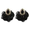 Seide Strass süße elegante Blume baumeln Ohrringe für Frauen koreanische Mode Luxus Kristall Ohrringe Schmuck Designer Statement Geschenke