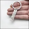 Key Rings Jewelry Engraved Keychain Stainless Steel Ring Never Drive Faster Than Your Angel Can Fly Stamped Chains Drop Delivery 2021 Rcvge