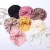 Bonnet en coton doux pour nouveau-né hôpital tête chaude accessoires bébé filles vendu Turban chapeau nœud papillon tout-petits coiffure casquette