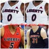 Universidad NCAA Liberty Fmes Baloncesto Jersey 20 Keegan McDowell 25 Josh Price 31 Scottie James 32 Bke Preston 55 Brendan Newton Custom St