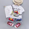 Été Enfants Out Vêtements Bébé Garçon dessin animé O-Neck T-shirt denim Shorts 2 Pcs / ensembles Infant Outfit Enfants Mode Toddler Survêtement 220507