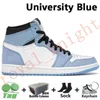Kutulu Erkek Basketbol Ayakkabıları Jumpman 1 Yüksek OG 1s Üniversite Mavi Bred Patent Bordeaux Erkek Kadın Sneakers Eğitmenler