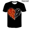 T-shirts masculins Summer Hip-hop décontracté hommes T-shirt noir fumée 3D Impression Top Flame Street Vêtements T-shirts masculins