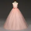 Fleur filles robe demoiselle d'honneur es pour enfants fête de mariage élégante dentelle princesse première Communion es 220426