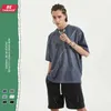 Be Men's Wear | 2022 Summer Vintage Fried Color Diagonal Needle Pick Short Sleeved s High Street Fashion Brand T-shirt