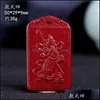 Produtos de estilo chinês Cinnabar pendente de areia de ouro roxa masculino Guan Gong Marca Yuguan Segundo Mestre Mineral Mineral Stone Jewelry Deld Deliv