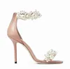 Mariage De Mariée Maisel Blanc Perle Agrémentée Sandales Chaussures Femmes Bride À La Cheville Talons Hauts Dame Gladiateur Sandalias EU35-42 Avec BOÎTE