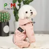 Dog Apparel small Dog Raincoat with hood Pet Clothing PU Rain-Proof Breathable Reflective Clothes Four-Legged Cats Supplies in Stock Wholesale Puppy rain coats pink