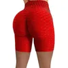 Hög midja sexig aktiva shorts för kvinnor sömlösa leggings skjuter upp fitness som kör elastisk jacquard yoga byxor capris