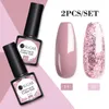 NXY Nail Gel 2 3 stks Set Glitter Poolse Kit voor Manicure S Art Soak Off Semi Permanente UV Base Top 0328