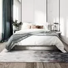 Tappeti Designer Light Luxury Tappeti stampati in pelle grigia in bianco e nero Nordic Modern Living Room Gradient Geometric Floor Mat