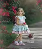 Robes fille 0-12Y bébé fille été vert rose Vintage espagnol robe de bal Lolita princesse dentelle robe pour vacances décontracté