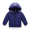 Kid Boy Girl Lightweight Zipper Solid Hooded Down Coat Baby Winter Clothing 1032 E3