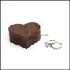 Förvaringslådor BINS HEMorganisation Housekee Garden Träsmycken Blank Diy Gravering Retro Clan Style Heart Shaped Ring Box Creative GI