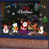 Christmas Stickers Decoration For Shopping Mall Glass Window Santa Elk Sticker Navidad Decor Xmas Year #35 Y201020