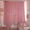 Curtain Window Treatments Home Textiles Garden Hollow Star Thermal Insated Blackout Curtains For Living Room Bedroom Blinds Stitch1067417