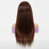 4 Brown Bone Straight 13x4 Lace Front Human Hair Wigs Raw Indian Hair Colored 4x4 Transparent Lace Closure Wig For Women PrePluc7739366