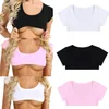 Sexiga sommar T-shirts Dam Kortärmade Solid Svart Vit Crop Tops Skjortor Party Club Casual Tee Tops 220620