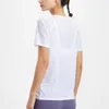 lu-40 Yoga Clothes Women's Tops Beautiful Back Blouse Loose Breathable Fast Drying Sports T-shirt Running Training Fitness Short Sleeve Shirt