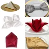 25PCS Square Satin Table Napkin 30cm Pocket Handkerchief Cloth For Wedding Decoration Event Party el Home Supplies White Red 220610gx