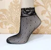 Women's Black Lace Fishnet Ankle Socks Ruffle Frilly Stretch Sheer Hollow Out Dress Socks for Women