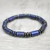 Fili di perline Bracciale con lapislazzuli Gioielli con perline blu e pirite ematite Lars22