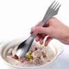 Outdoor 3 in1 Acciaio inossidabile Spork Coltello multifunzione Coltello Forchetta Cucchiaio Viaggio Campeggio Escursionismo Picnic Barbecue Pranzo Cena Utensili Combo Y220530