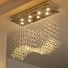 Nowoczesny Popularny Projekt Starszy Cystal Żyrandole LED GU10 Kurtyna Wave Kryształowe Żyrandole Wisiorek Lampa Droplight Lampy Myy1920