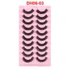 Curling Russian Strip Cat Eye Lashes DD Krul Volume Valse Wimpers Zachte Piekerige Fluffy Lash Faux Mink Wimpers Verlenging Grote Gebogen Natuurlijke Look 10 Paar