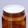 Quality Amber PET Plastic Jars Round Leak Proof Cosmetic Foods Containers Bottle with Black PP Lids & White Gasket 2oz 3.3oz 4oz