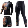 Zrce Chinese Style Men's Tracksuit Gym Fitness Compression Sports Dräkt Kläder som kör Jogging Sport Wear Training Workout Set 220610