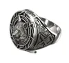 Кольца головы воина воина викинга для мужчин панк ювелирные изделия ретро волк тотем мужской серебряный цвет кольцо бедро хмель пальцев полосы GC894