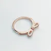 Rose Gold Classic Bow Rings 925 Silver Logo Farmarling CZ Stone Women Girls Girl