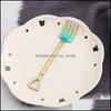 Stainless Steel Dessert Spoon Shovel Shape Forks Tea Coffee Stirring Cake Ice Cream Fruit Fork Cafe Sugar Spoons Bh2795 Tqq Drop Delivery 20